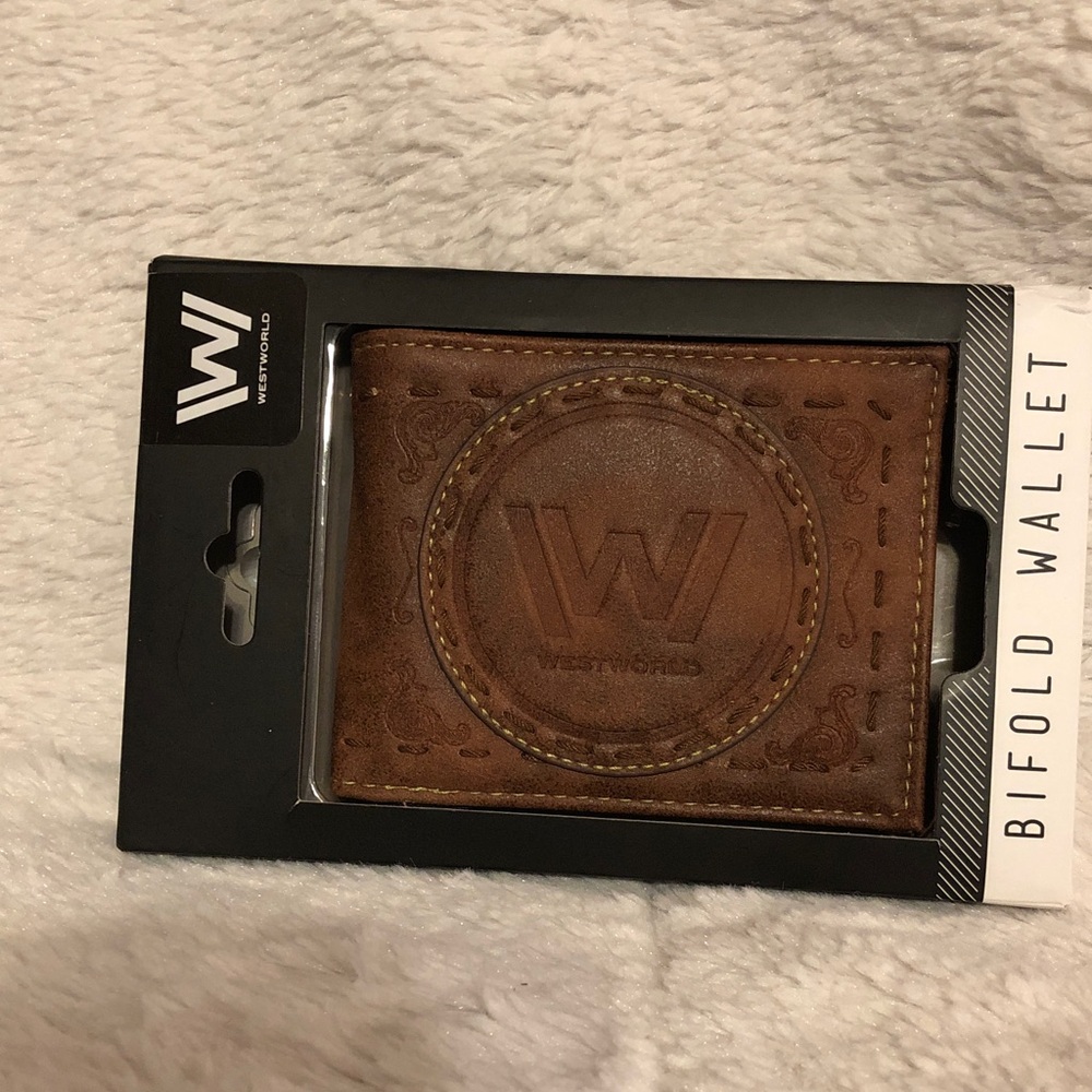 Westworld Tan Embossed Bifold Wallet NWT